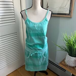GAP Dress Womens Medium Aqua Blue Casual Tank Jersey Drop Waist Athleisure Y2K